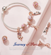 Load image into Gallery viewer, 5 Piece Set FOREVER QUEEN Customized Eiffel Tower And Flower Charms Bracelets