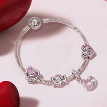 Load image into Gallery viewer, FOREVER QUEEN Pink Heart Beads Butterfly Charm Bracelets