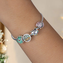 Load image into Gallery viewer, FOREVER QUEEN Four Leaf Clover and Birthstone 4 pcs Charms Bracelet