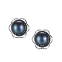 Load image into Gallery viewer, Plum Flower Pearl Stud Earrings