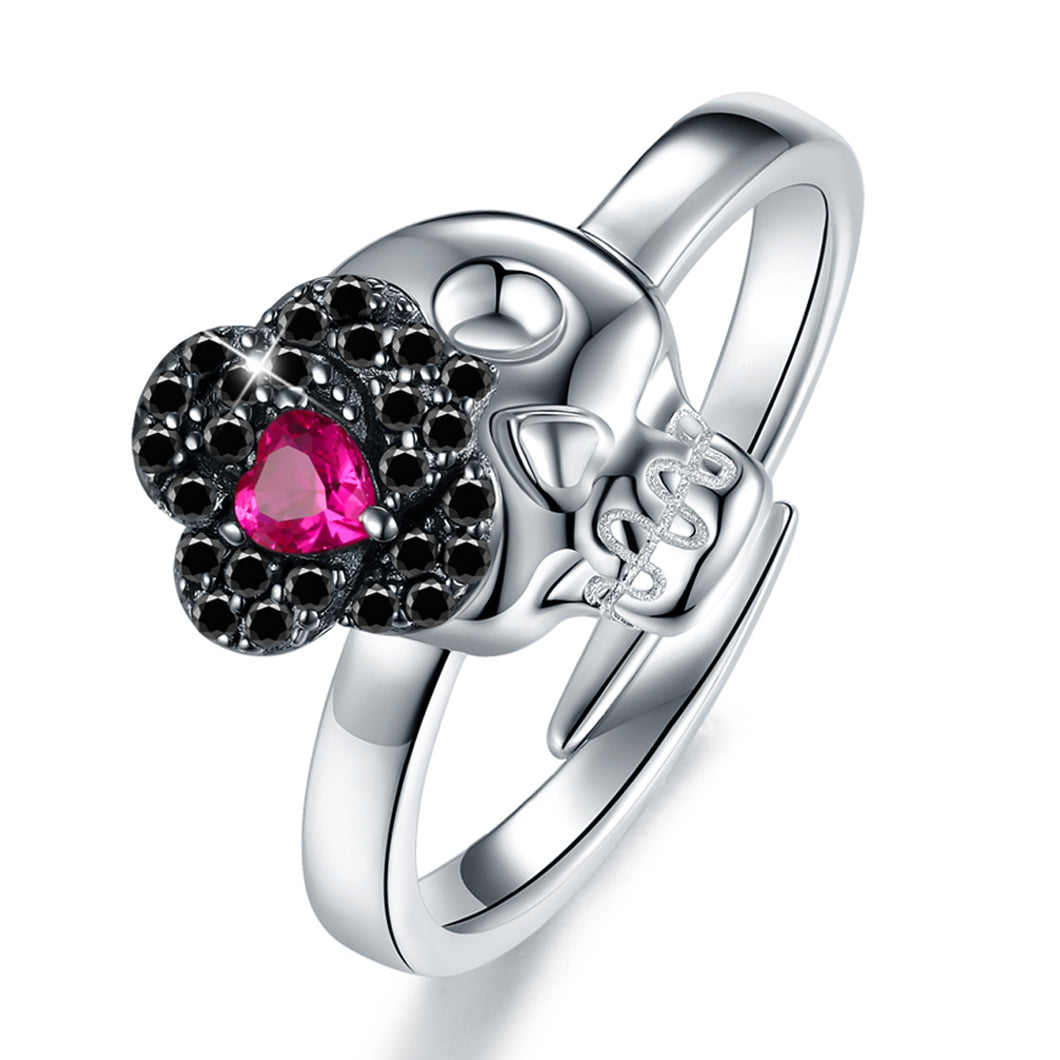 Christmas skeleton Rose Lady ring