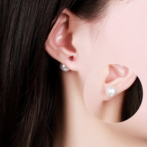 Pearl Button Earrings