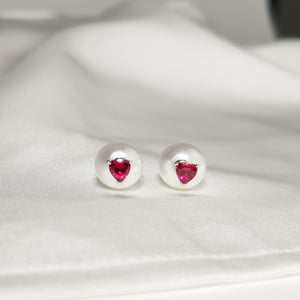 Pearl Button Earrings