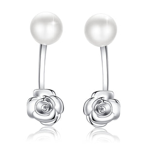 Rose Pearl Stud Earrings