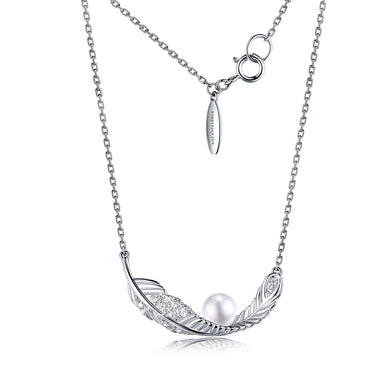 Feather shell pearl necklace