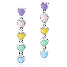 Load image into Gallery viewer, Heart shaped rainbow Earrings