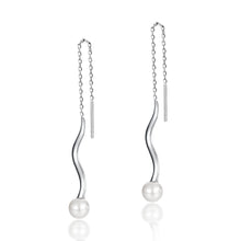 Load image into Gallery viewer, Spiral long chain earrings