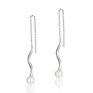 Spiral long chain earrings