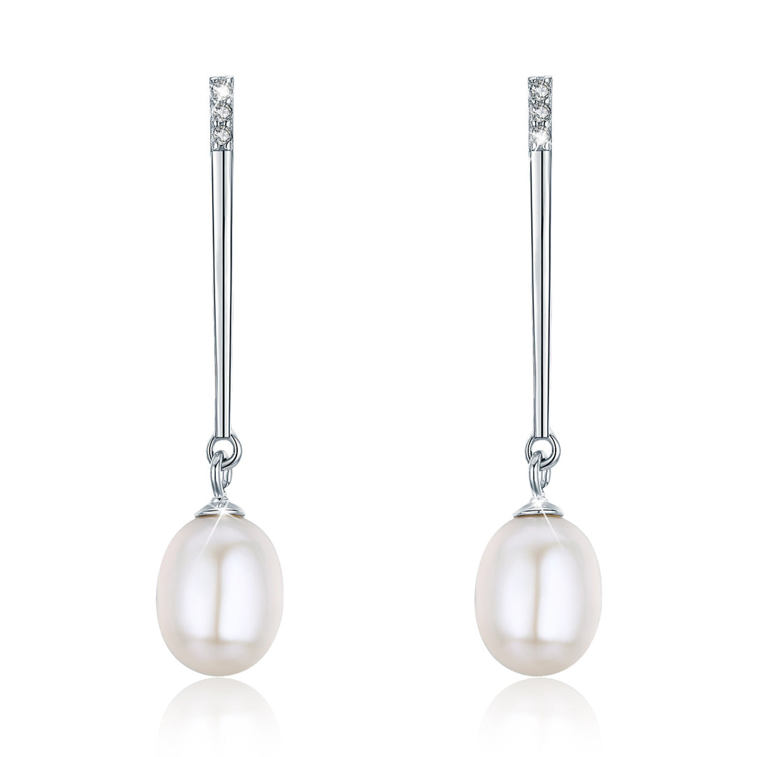 Pearl Drop Stud Earrings