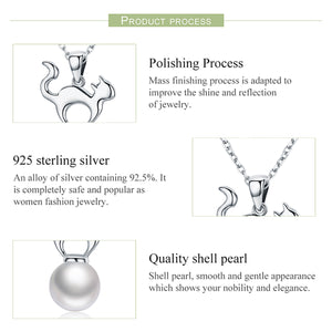 Cat Pearl Pendant Necklaces