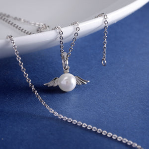 Pearl Angel Wing Necklace