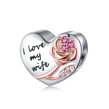 Load image into Gallery viewer, “I love my wife&#39;s ”heart-shaped charm