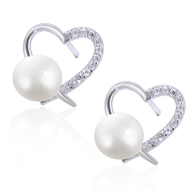 Heart Shape Pearl Earrings
