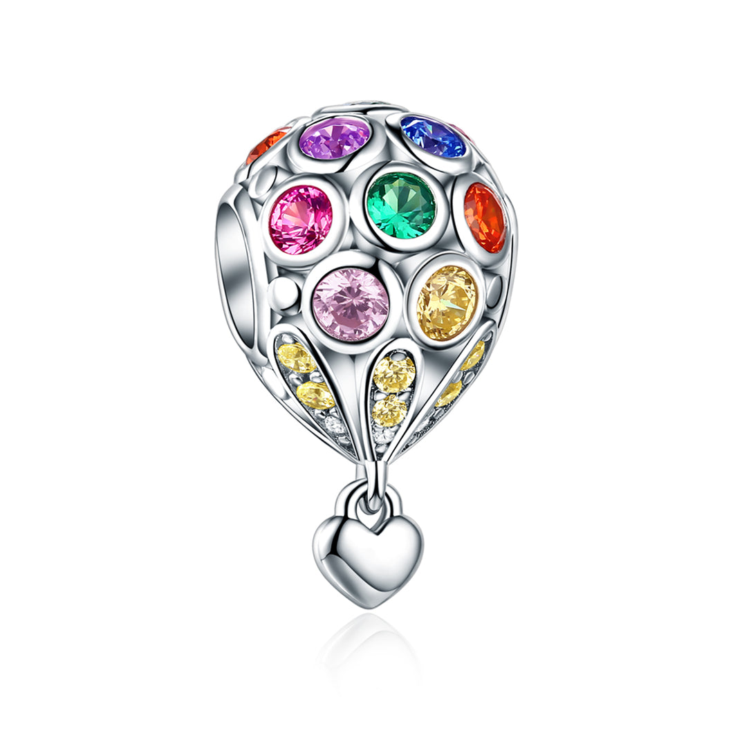 Sterling silver pendant charm Hot air balloon-Mijn bedels-for your