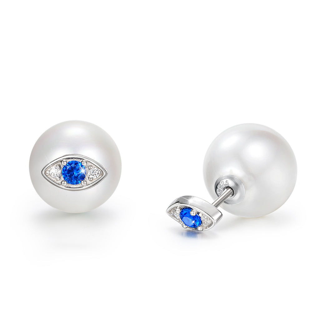 Pearl Button Earrings