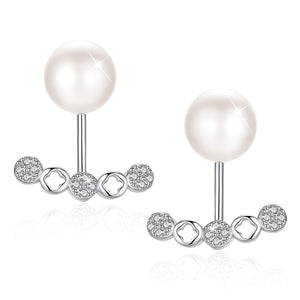 Geometric Shape Pearl Earring