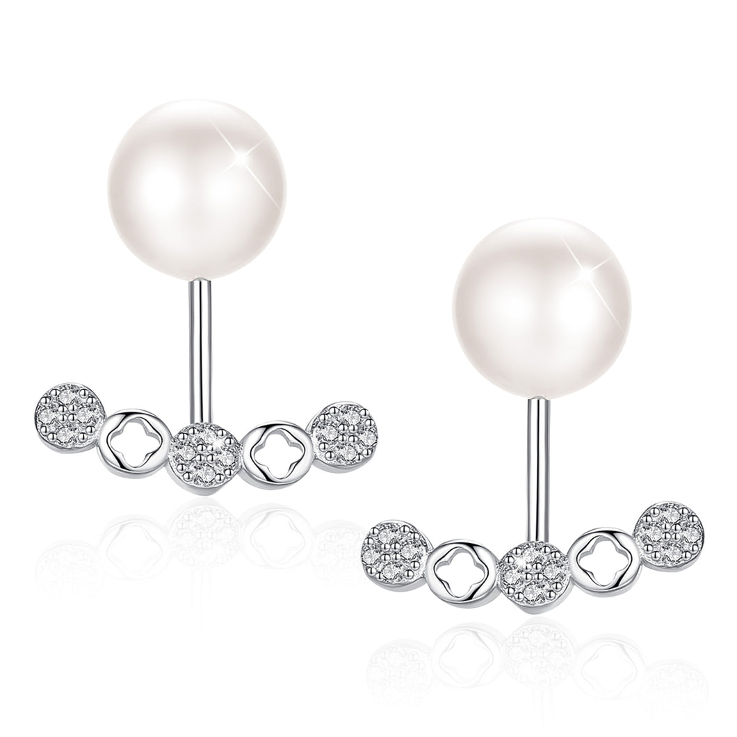 Geometric Shape Pearl Earring