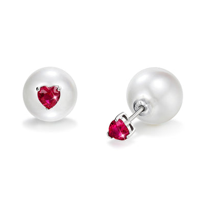 Pearl Button Earrings