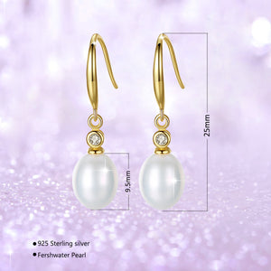 White Pearl Dangle Earrings