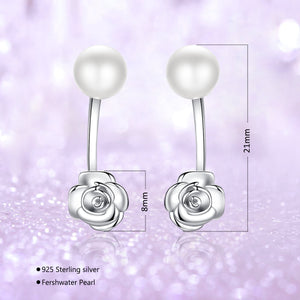 Rose Pearl Stud Earrings