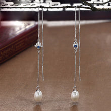 Load image into Gallery viewer, Pearl Long Dangle Earrings