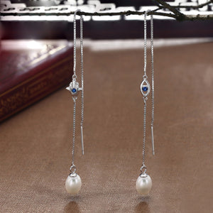 Pearl Long Dangle Earrings