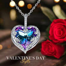 Load image into Gallery viewer, Angel Wing Love Heart Crystal Necklaces