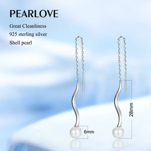 Spiral long chain earrings