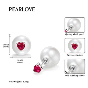 Pearl Button Earrings