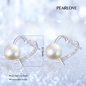 Heart Shape Pearl Earrings