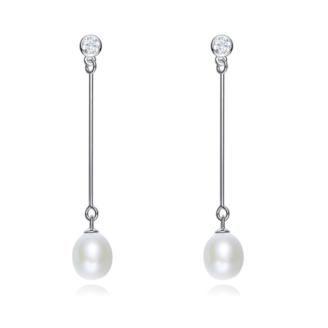 Freshwater Cultured Pearls Long Earrings