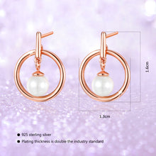 Load image into Gallery viewer, Hollow Circle Pearl Stud Earrings