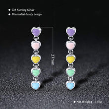 Load image into Gallery viewer, Heart shaped rainbow Earrings