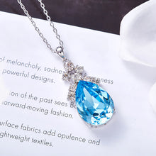 Load image into Gallery viewer, Blue Eye Crystal Necklace