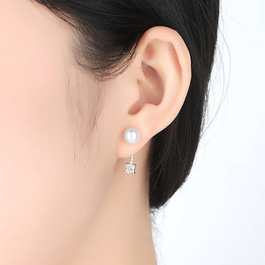 Round Pink Pearl Ear Stud