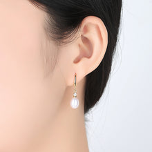 Load image into Gallery viewer, White Pearl Dangle Earrings