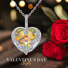 Load image into Gallery viewer, Angel Wing Love Heart Crystal Necklaces