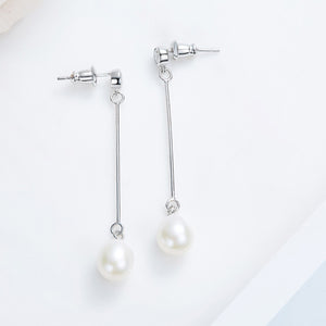 Freshwater Cultured Pearls Long Earrings