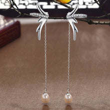 Load image into Gallery viewer, Pearls Dangle Long Earring