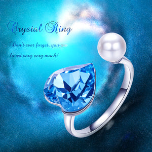 Pearl crystal ring