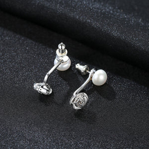 Rose Pearl Stud Earrings