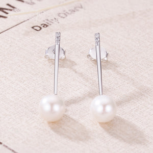 Pearl Drop Stud Earrings