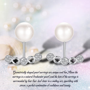 Geometric Shape Pearl Earring