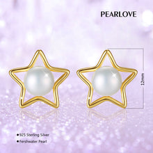 Load image into Gallery viewer, Pearl Pentagon Earrings