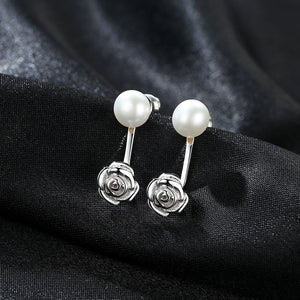 Rose Pearl Stud Earrings