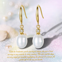 Load image into Gallery viewer, White Pearl Dangle Earrings