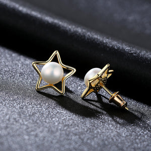 Pearl Pentagon Earrings