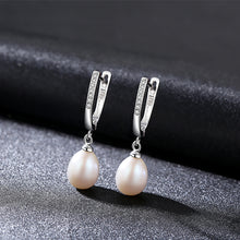 Load image into Gallery viewer, Pearl Hoop Earrings