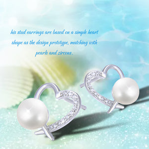 Heart Shape Pearl Earrings