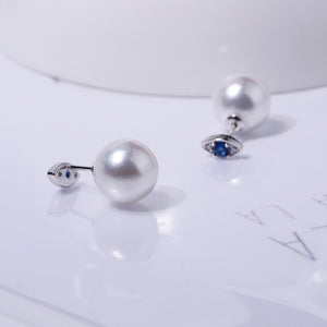 Pearl Button Earrings